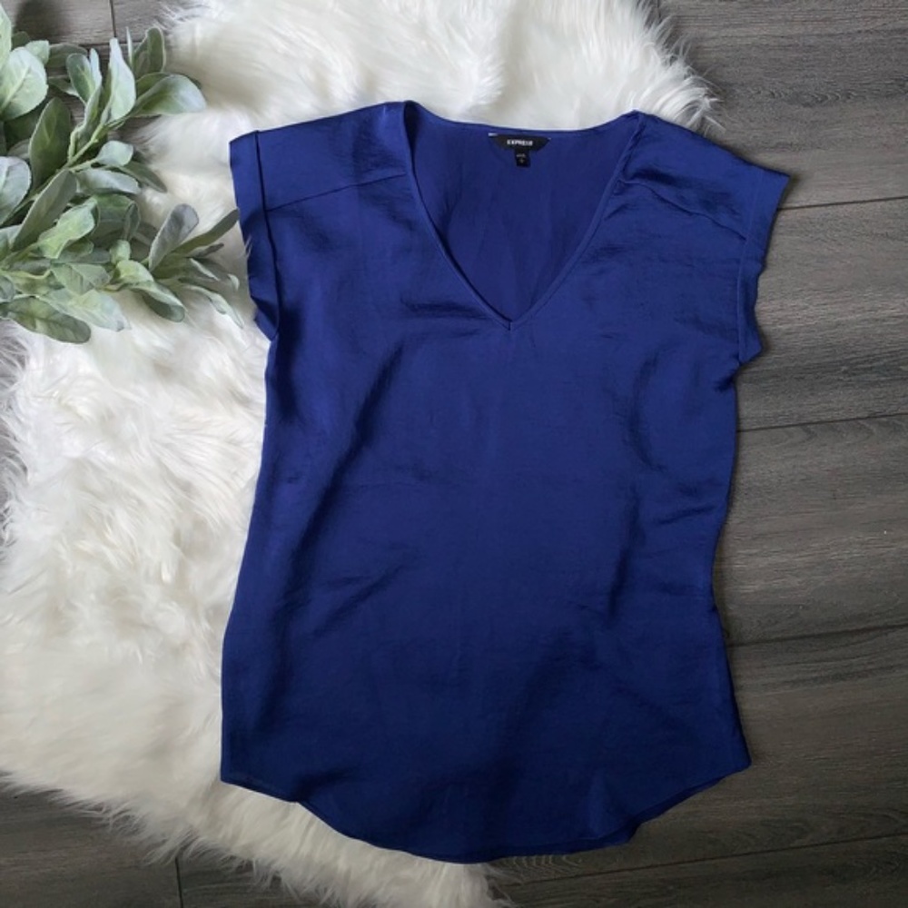 Express Cobalt Blue Satin Top